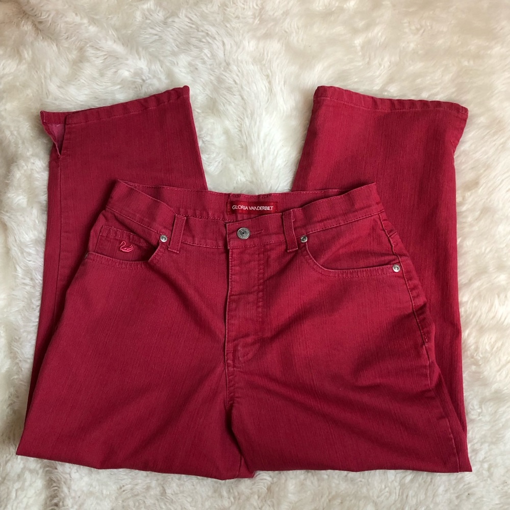 GLORIA VANDERBILT Cropped Jewel-Toned Jeans, sz 6